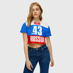 Футболка 3D укороченная женская Russia: from 43, цвет: 3D-принт — фото 2