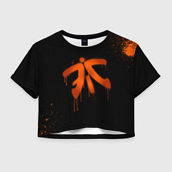 Футболка 3D укороченная женская Fnatic: Black collection, цвет: 3D-принт