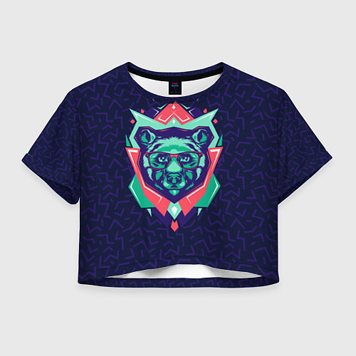 Женский топ Hipster Bear / 3D-принт – фото 1