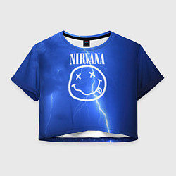 Футболка 3D укороченная женская Nirvana: Lightning, цвет: 3D-принт