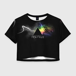 Футболка 3D укороченная женская Pink Floyd Logo, цвет: 3D-принт