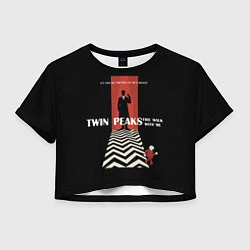 Футболка 3D укороченная женская Twin Peaks Man, цвет: 3D-принт