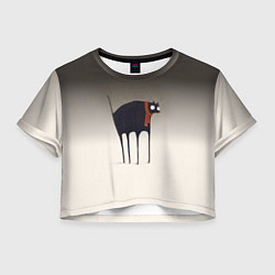 Футболка 3D укороченная женская Первый снег, цвет: 3D-принт