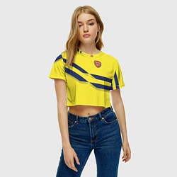 Футболка 3D укороченная женская Arsenal FC: Yellow style, цвет: 3D-принт — фото 2