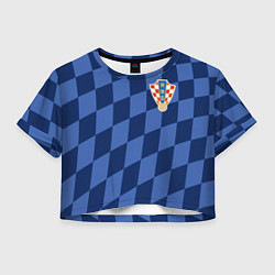 Футболка 3D укороченная женская Сборная Хорватии, цвет: 3D-принт
