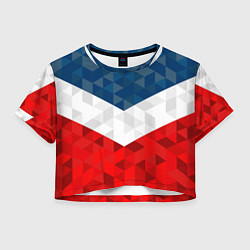 Футболка 3D укороченная женская Форма России, цвет: 3D-принт