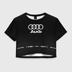 Футболка 3D укороченная женская Audi: Black Abstract, цвет: 3D-принт