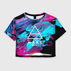 Футболка 3D укороченная женская 30 STM: Neon Colours, цвет: 3D-принт