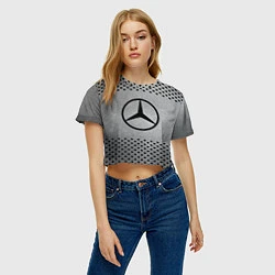 Футболка 3D укороченная женская Mercedes-Benz: Hardened Steel, цвет: 3D-принт — фото 2