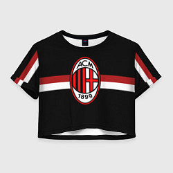 Футболка 3D укороченная женская AC Milan 1899, цвет: 3D-принт