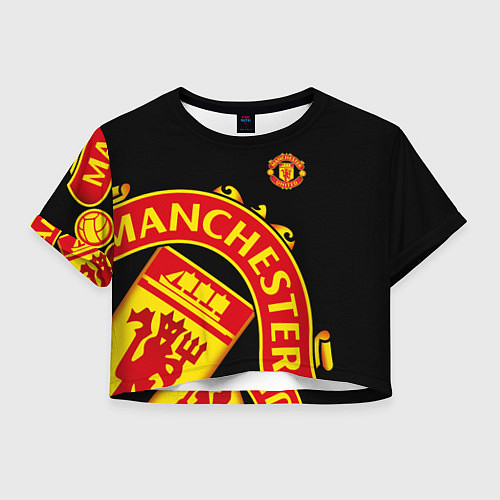 Женский топ FC Man United: Black Exclusive / 3D-принт – фото 1