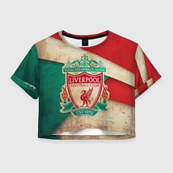 Футболка 3D укороченная женская FC Liverpool: Old Style, цвет: 3D-принт