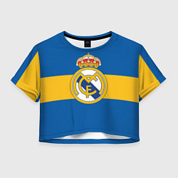Футболка 3D укороченная женская Реал Мадрид, цвет: 3D-принт