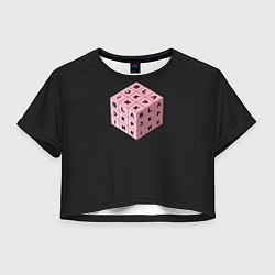 Футболка 3D укороченная женская Black Pink Cube, цвет: 3D-принт