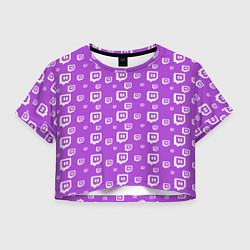 Футболка 3D укороченная женская Twitch: Violet Pattern, цвет: 3D-принт