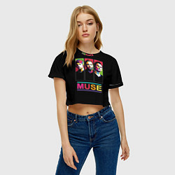Футболка 3D укороченная женская Muse pop-art, цвет: 3D-принт — фото 2