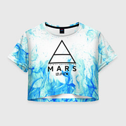 Футболка 3D укороченная женская 30 SECONDS TO MARS, цвет: 3D-принт