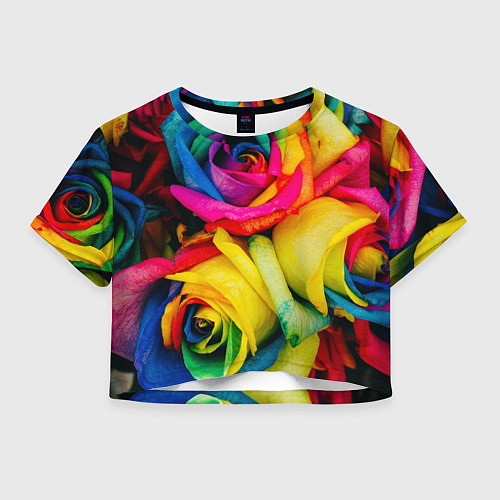 Женский топ Разноцветные розы / 3D-принт – фото 1