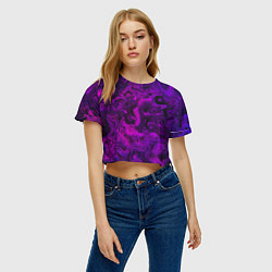 Футболка 3D укороченная женская Abstract purple, цвет: 3D-принт — фото 2