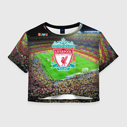 Футболка 3D укороченная женская FC Liverpool, цвет: 3D-принт