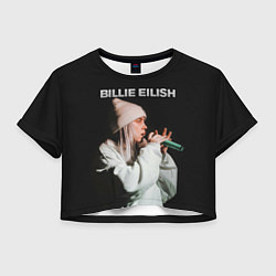 Футболка 3D укороченная женская BILLIE EILISH, цвет: 3D-принт