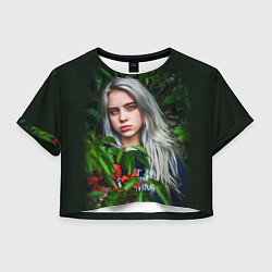 Футболка 3D укороченная женская BILLIE EILISH, цвет: 3D-принт