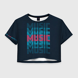 Футболка 3D укороченная женская Music, цвет: 3D-принт