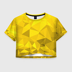 Футболка 3D укороченная женская YELLOW ABSTRACT, цвет: 3D-принт