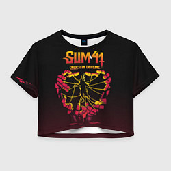 Футболка 3D укороченная женская SUM41 OID, цвет: 3D-принт