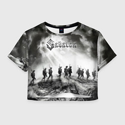 Футболка 3D укороченная женская Sabaton, цвет: 3D-принт