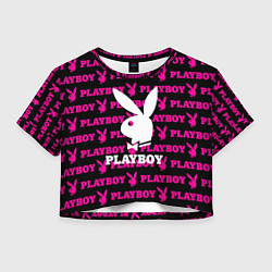 Футболка 3D укороченная женская PLAYBOY, цвет: 3D-принт