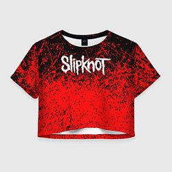 Футболка 3D укороченная женская SLIPKNOT, цвет: 3D-принт