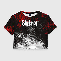 Футболка 3D укороченная женская SLIPKNOT, цвет: 3D-принт