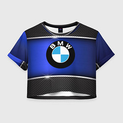 Футболка 3D укороченная женская BMW, цвет: 3D-принт
