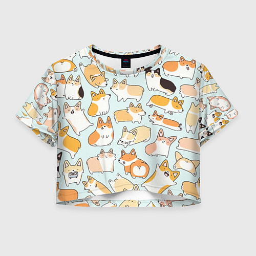 Женский топ Милые корги / 3D-принт – фото 1