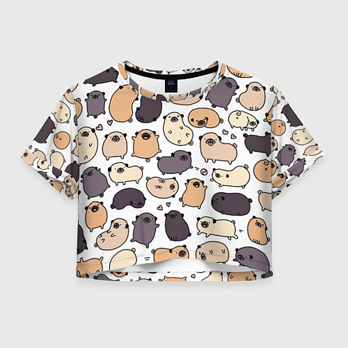 Женский топ Милые мопсы / 3D-принт – фото 1