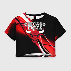 Футболка 3D укороченная женская CHICAGO BULLS, цвет: 3D-принт