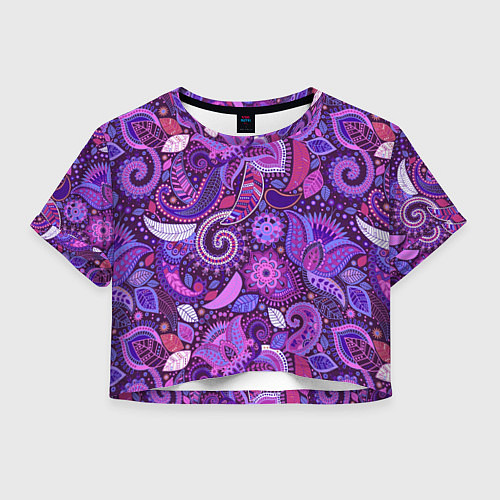 Женский топ Фиолетовый этнический дудлинг / 3D-принт – фото 1