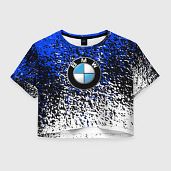 Футболка 3D укороченная женская BMW, цвет: 3D-принт