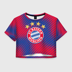 Футболка 3D укороченная женская BAYERN MUNCHEN, цвет: 3D-принт