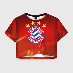 Футболка 3D укороченная женская BAYERN MUNCHEN, цвет: 3D-принт