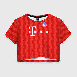 Футболка 3D укороченная женская FC Bayern Munchen униформа, цвет: 3D-принт