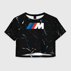 Футболка 3D укороченная женская BMW БМВ, цвет: 3D-принт