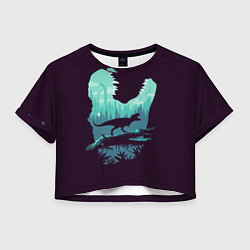 Футболка 3D укороченная женская T-Rex, цвет: 3D-принт