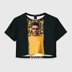 Футболка 3D укороченная женская Sqwoz bab brush, цвет: 3D-принт