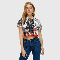 Футболка 3D укороченная женская Haikyu Haikyuu Haikuu, цвет: 3D-принт — фото 2