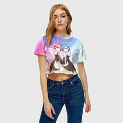 Футболка 3D укороченная женская Рем и Рам, цвет: 3D-принт — фото 2