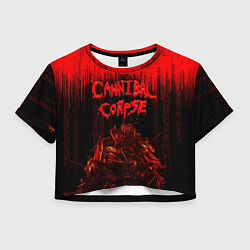 Футболка 3D укороченная женская CANNIBAL CORPSE, цвет: 3D-принт