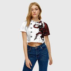 Футболка 3D укороченная женская Какуджа Токийский гуль, цвет: 3D-принт — фото 2