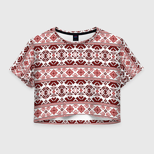 Женский топ Русские народные узоры / 3D-принт – фото 1